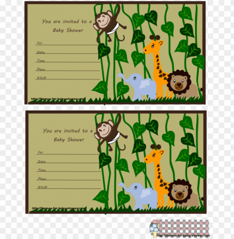 jungle book printable invitations Transparent Background Isolation in PNG Format