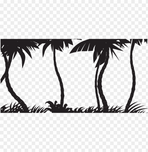 jungle tree silhouette Transparent Background PNG Isolated Item