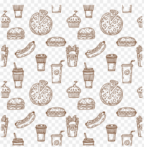 junk food items pattern seamless PNG without watermark free