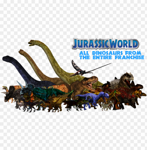 jurassic world pack - jurassic park franchise dinosaurs Transparent Background PNG Isolated Graphic