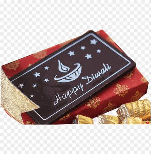 jus' trufs happy diwali bar - chocolate Clean Background Isolated PNG Design