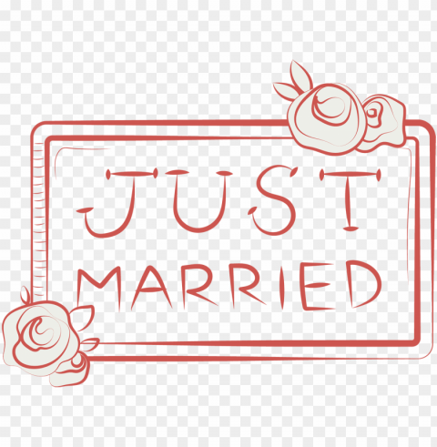 just married 艺术字 Transparent PNG pictures complete compilation