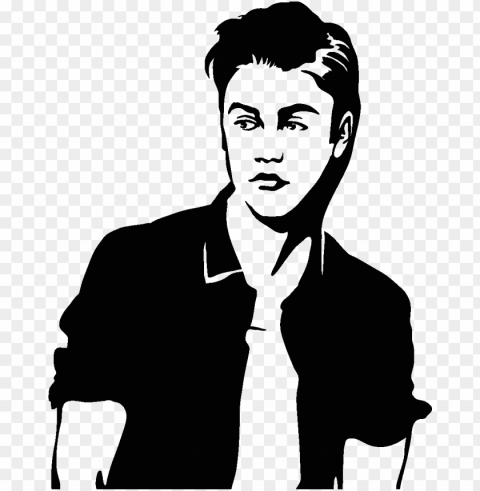 justin bieber black and white Isolated Object on Transparent PNG