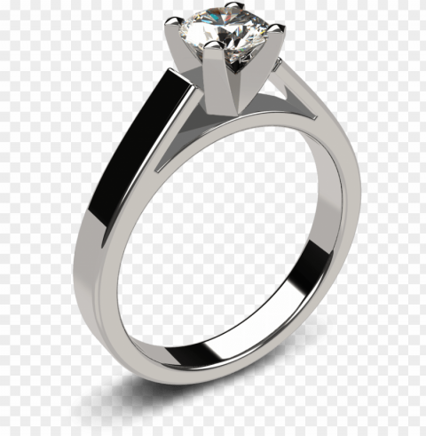 k white gold flat edge solitaire - solitaire diamond rings claw settings PNG images with clear backgrounds