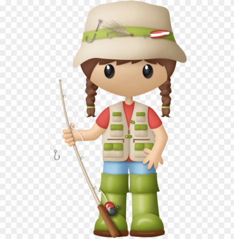 kaagard fishinghole fisherboy2 - girl fishing clipart Isolated Character in Transparent PNG Format