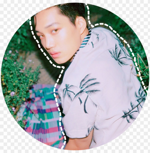 kai kimjongin kimkai exo exok kpop circle - exo kai circle sticker Isolated Item on Clear Background PNG