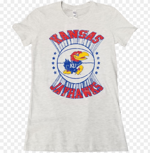 Kansas Jayhawks Burst Basketball Womens Triblend Isolated Character In Transparent Background PNG