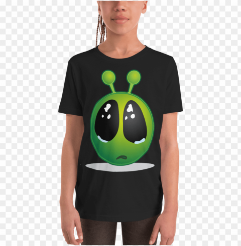 karma inc apparel sad eye alien emoji youth t Clear Background PNG Isolated Design Element