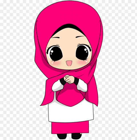 kartun hijab - cartoon muslim PNG clip art transparent background