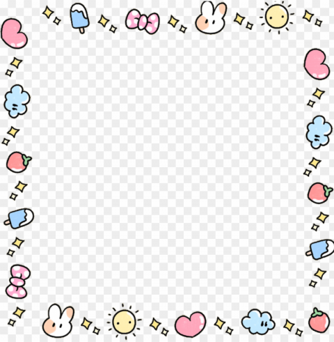 kawaii cute adorable bunny pastel love heart frame - fundo para flyer de salao Transparent PNG images collection