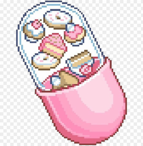 kawaii food drawing pastel pixel freetoedit - vaporwave perler beads Transparent PNG Isolated Object Design PNG transparent with Clear Background ID 224cbb0d