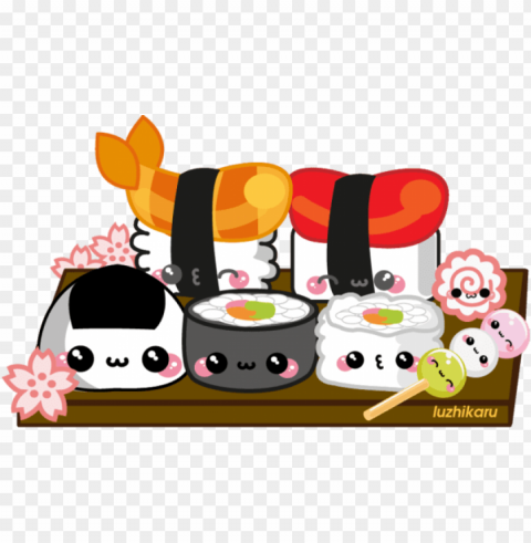 kawaii sushi - sushi anime Transparent Background PNG Isolated Graphic