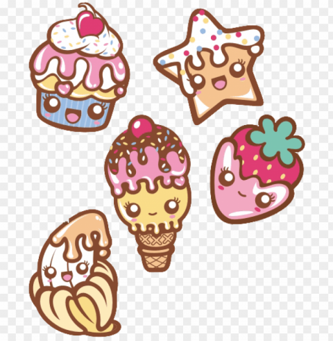 kawaii tumblr food - cute ice cream desi Isolated Subject in Transparent PNG