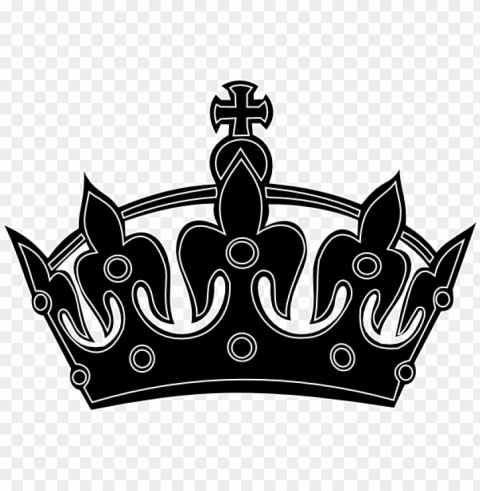keep calm crown - king crown black and white PNG Graphic with Isolated Design