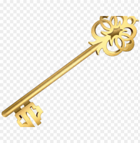 key clipart golden key - brass Clear Background PNG Isolation
