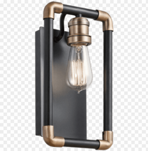 kichler 1-light industrial pipe wall sconce - industrial nickel wall lights Transparent PNG pictures complete compilation