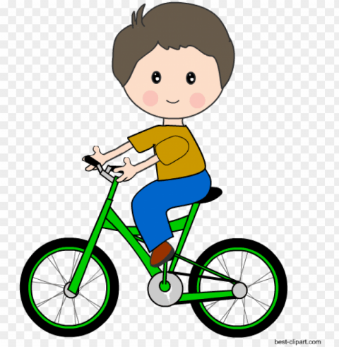 kid riding a green bicycle free clip art - clip art Transparent Background Isolation in HighQuality PNG