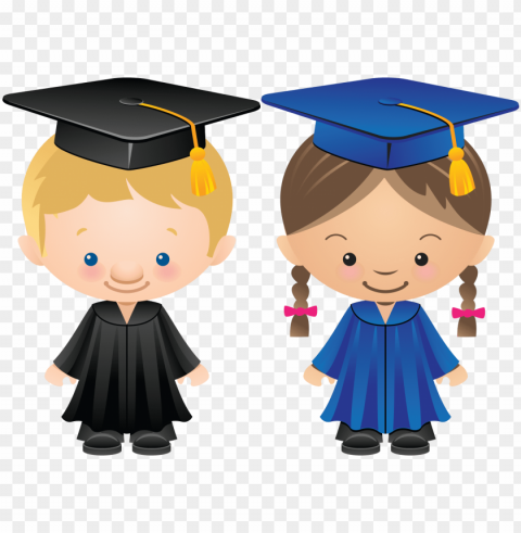 kids graduation PNG Isolated Illustration with Clear Background