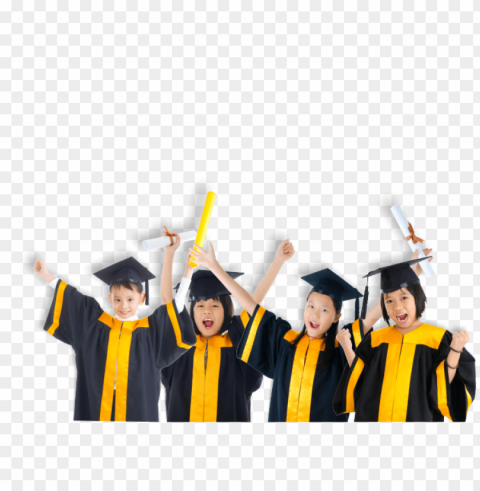 kids graduation PNG Isolated Subject on Transparent Background