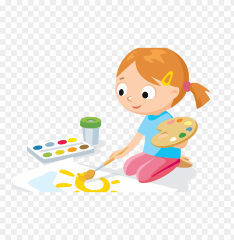 kids painting clipart Transparent PNG Isolated Subject Matter