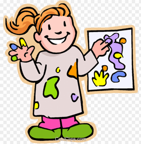 kids painting clipart CleanCut Background Isolated PNG Graphic