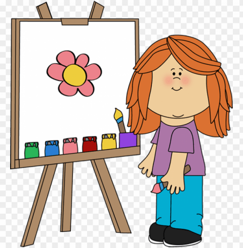 kids painting clipart Isolated Artwork on Transparent PNG