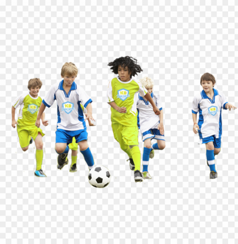 kids playing soccer download - children sports Isolated Artwork on Transparent Background PNG