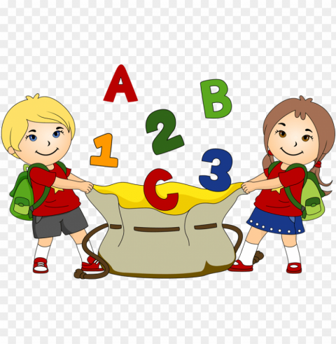 kids school students images Isolated Subject on Clear Background PNG