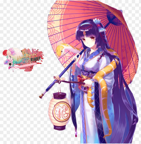 kimono anime girl Isolated PNG Item in HighResolution