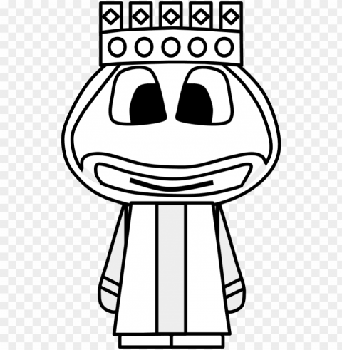 king crown big eyes cartoon person black and white - cartoo PNG with no background free download PNG transparent with Clear Background ID fe071f38