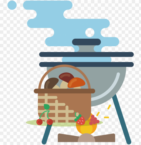kisspng camping barbecue grill clip art cook mushrooms - clip art PNG with transparent background free