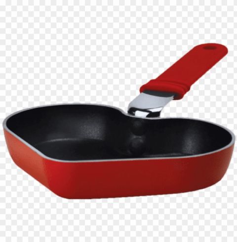 kitchen extras mini heart fry pan red - heart shaped pa Transparent PNG Isolated Illustration