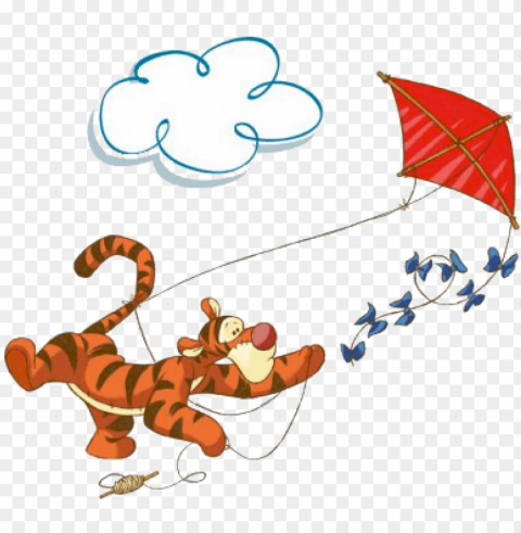 Kitedisney - Pooh And Tigger Flying Kite PNG Design