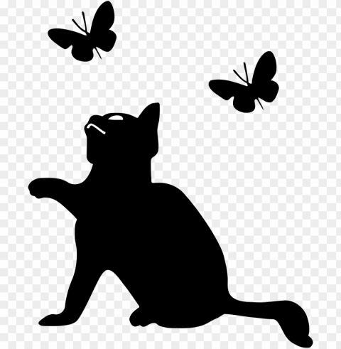 kitten playing with butterflies icon clipart freeuse - cat playing ico Clear PNG pictures package