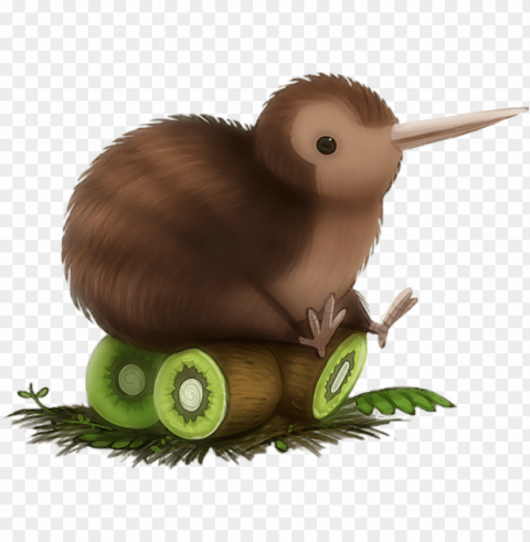 kiwi bird sitting on kiwis Isolated Character in Clear Transparent PNG