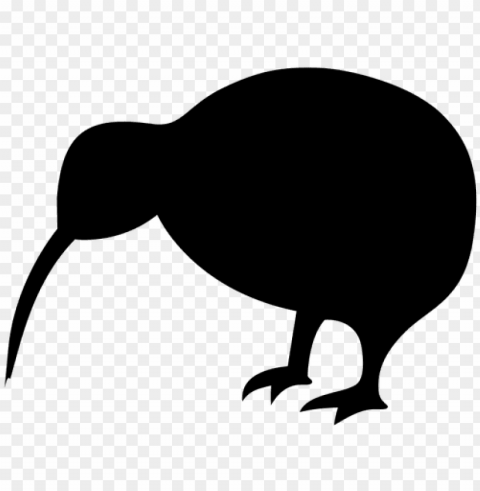 kiwi silhouette Isolated Character with Transparent Background PNG