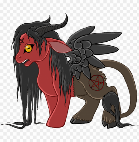 klumpeh baphomet horn pegasus pentagram ponified - satan as a pony Isolated Graphic on HighQuality Transparent PNG