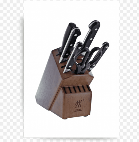 knife block set - zwilling ja henckels pro 7-pc knife block set Isolated Object in HighQuality Transparent PNG