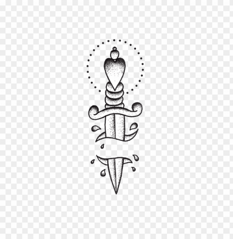knife heart tattoo Isolated Character with Transparent Background PNG