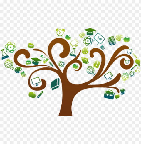 knowledge sharing - educational tree Isolated Character in Clear Transparent PNG