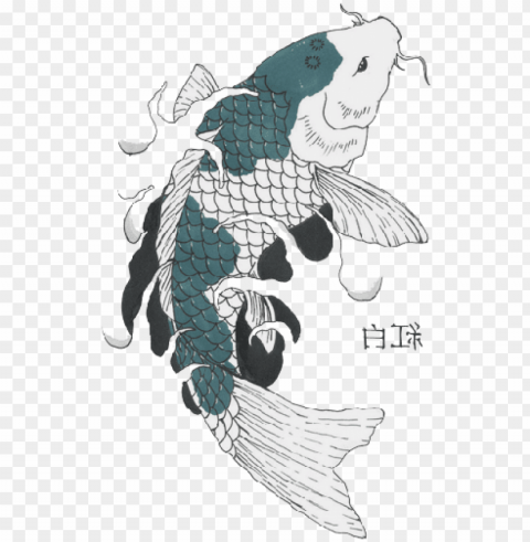 koi flipped - koi fish drawings Isolated Subject with Transparent PNG