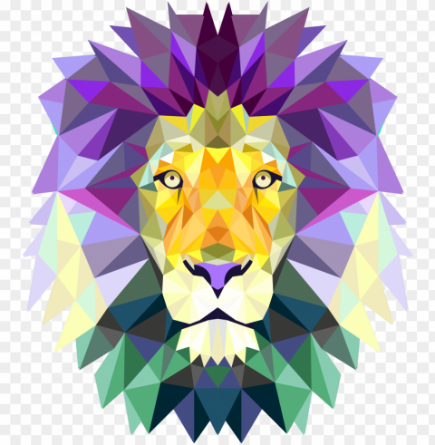 kratos - triangle colorful lion head shower curtai Transparent Background PNG Isolated Icon