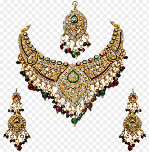 Kundan  Polki With Enamel Hanging Earrings Fashion - Earrings PNG Files With No Background Assortment