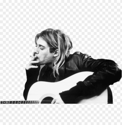 kurt cobain wallpaper with an acoustic guitar entitled - kurt cobain smoki Transparent PNG images set