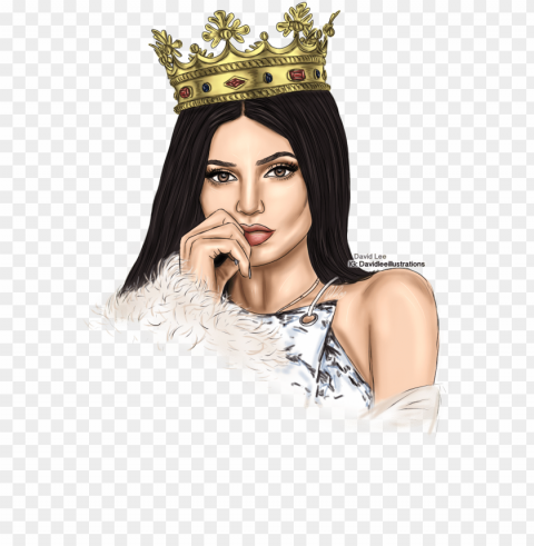 kylie jenner by david lee illustrations - kylie jenner fondos de pantalla Clean Background Isolated PNG Graphic Detail