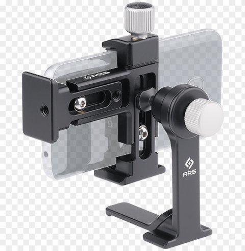 l-clamp dovetail and pocket stand holding a samsung - mobile phone Isolated Element with Transparent PNG Background