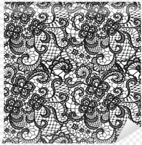lace black seamless pattern with flowers on white - lace indian pattern transparent background PNG images alpha transparency