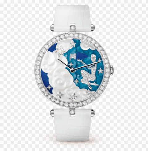 lady arpels zodiac aquarius watchshiny alligator - 梵 克 雅 宝 水瓶 座 PNG images with clear alpha channel PNG transparent with Clear Background ID 827c3ba2