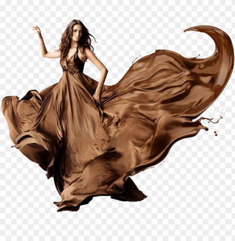 lady dancing - dancing in chocolate Isolated Element with Clear Background PNG