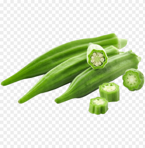 lady finger transparent - emerald okra - 100 seeds - spineless PNG Image with Clear Background Isolation